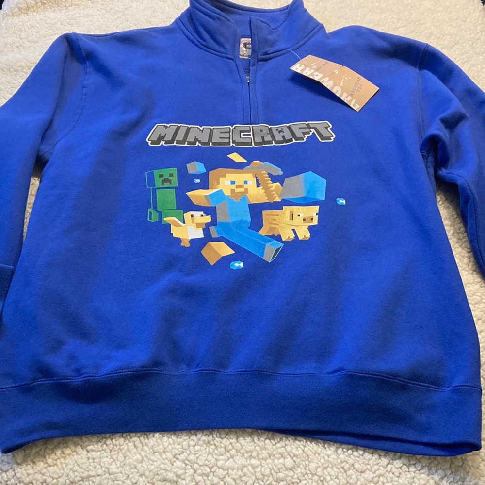 Adult Minecraft 1/4 zip sweater SEE DESCRIPTION FOR SIZE